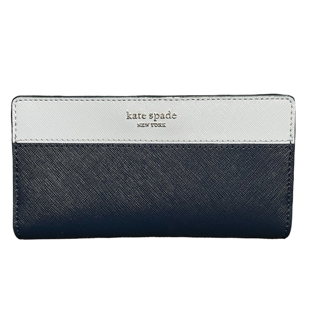 Kate Spade Navy & Blue Colorblock Bifold Snap Closure  Long Wallet